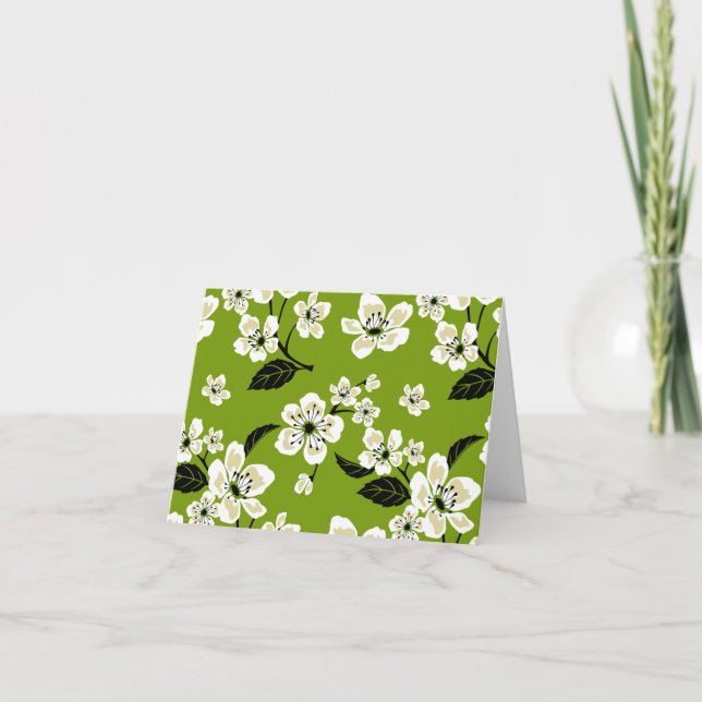 CHERRY BLOSSOM - SAKURA (MATCHA GREEN) THANK YOU CARD (Front)
