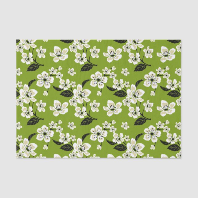 CHERRY BLOSSOM - SAKURA (MATCHA GREEN) TISSUE PAPER (Front)