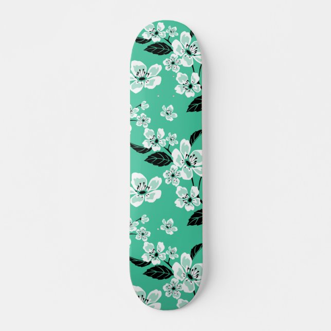 CHERRY BLOSSOM - SAKURA (MINT) SKATEBOARD (Front)