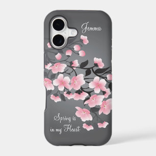 Cherry blossom (Sakura) on grey