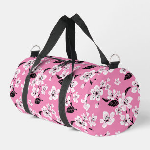 CHERRY BLOSSOM - SAKURA PATTERN IN LITE PINK DUFFLE BAG