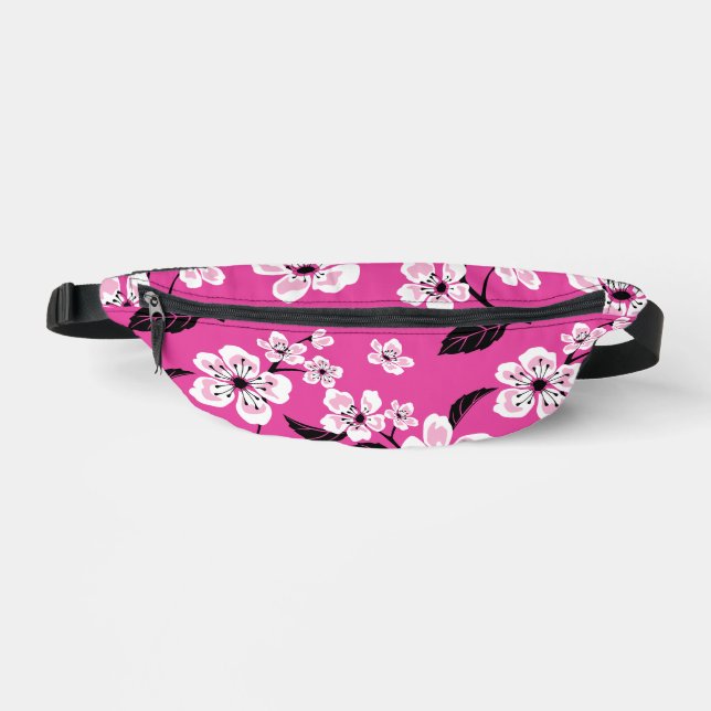 CHERRY BLOSSOM - SAKURA PATTERN IN PINK BUM BAGS (Front)