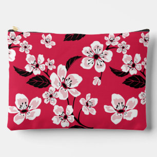CHERRY BLOSSOM - SAKURA PATTERN IN RED ACCESSORY POUCH