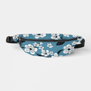 CHERRY BLOSSOM - SAKURA PATTERN IN SMOKY BLUE BUM BAGS