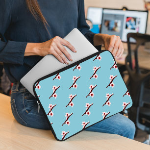Cherry Blossom, Sakura, Pink Floral Pattern Laptop Sleeve