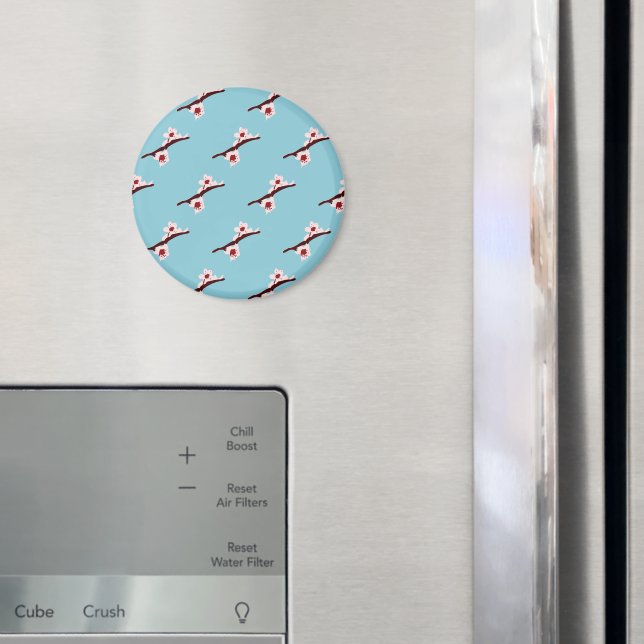 Cherry Blossom, Sakura, Pink Floral Pattern Magnet (In Situ (Fridge))