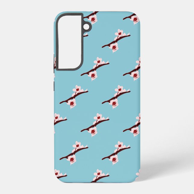 Cherry Blossom, Sakura, Pink Floral Pattern Samsung Galaxy S22+ Case (Back)