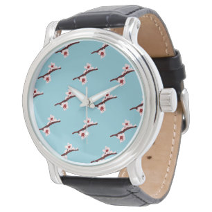 Cherry Blossom, Sakura, Pink Floral Pattern Watch