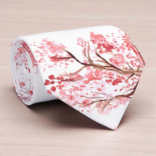 Cherry blossom Sakura Pink Floral Wedding Tie
