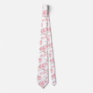Cherry blossom Sakura Pink Floral Wedding Tree Tie