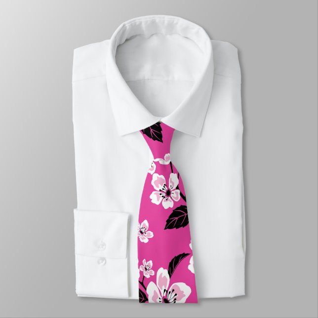 CHERRY BLOSSOM - SAKURA (PINK) TIE (Tied)
