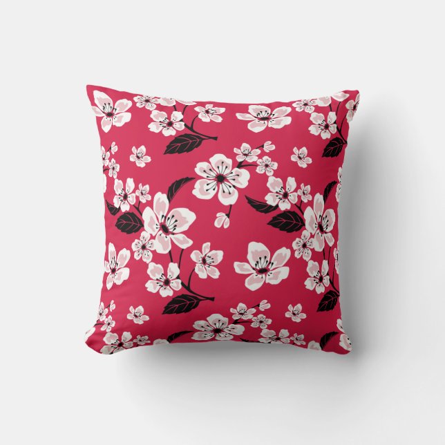 CHERRY BLOSSOM - SAKURA (RED) CUSHION (Front)