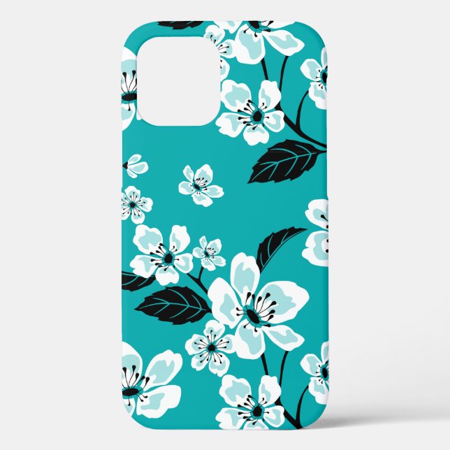 CHERRY BLOSSOM - SAKURA (TEAL) Case-Mate iPhone CASE (Back)