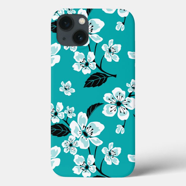 CHERRY BLOSSOM - SAKURA (TEAL) Case-Mate iPhone CASE (Back)