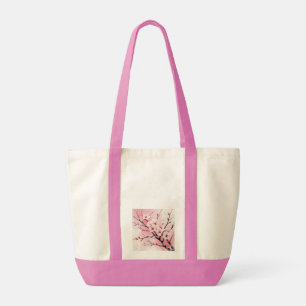 Cherry Blossom Sakura Tote Bag Elegant Pink Wate