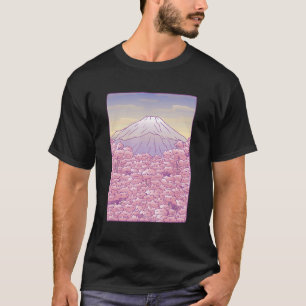 Cherry Blossom Sakura Tree Mt Fuji Japan T-Shirt