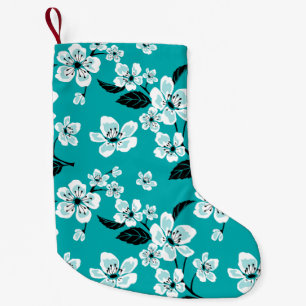CHERRY BLOSSOM - SAKURA (TURQUOISE) SMALL CHRISTMAS STOCKING