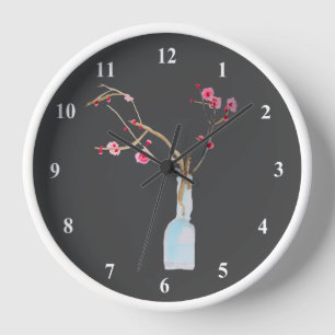 Cherry Blossom sakura watercolor art Clock