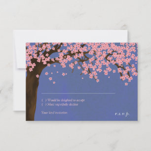 Cherry Blossom / Sakura Watercolor (Night) RSVP Invitation
