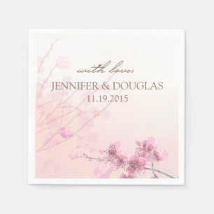 Cherry Blossom/Sakura Wedding Cocktail Napkin
