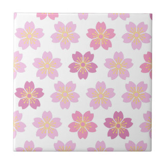 Cherry Blossom "SAKURA" White Ceramic Tile