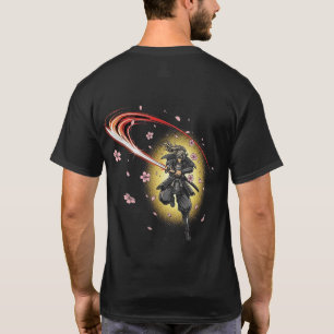 Cherry Blossom Samurai Blade Dual-Side Elegant T-Shirt