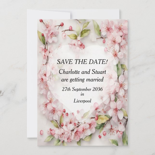 Cherry Blossom Save The Date (Front)