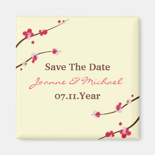 Cherry Blossom Save The Date Magnet