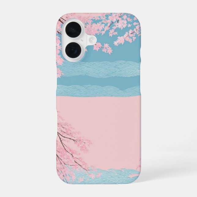 Cherry Blossom Seigaiha Phone Case (Back)