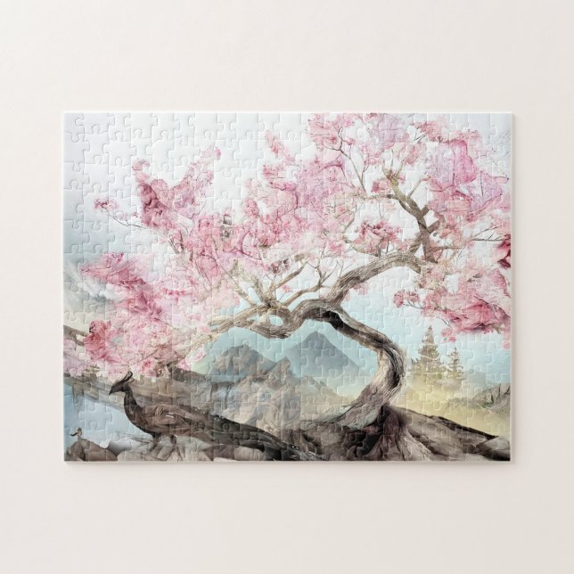 Cherry Blossom Serenade Jigsaw Puzzle (Horizontal)