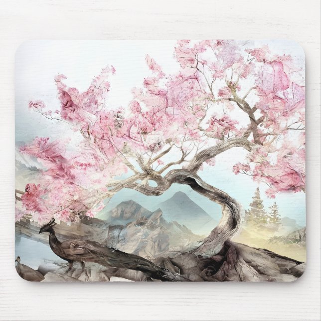 Cherry Blossom Serenade Mouse Pad (Front)