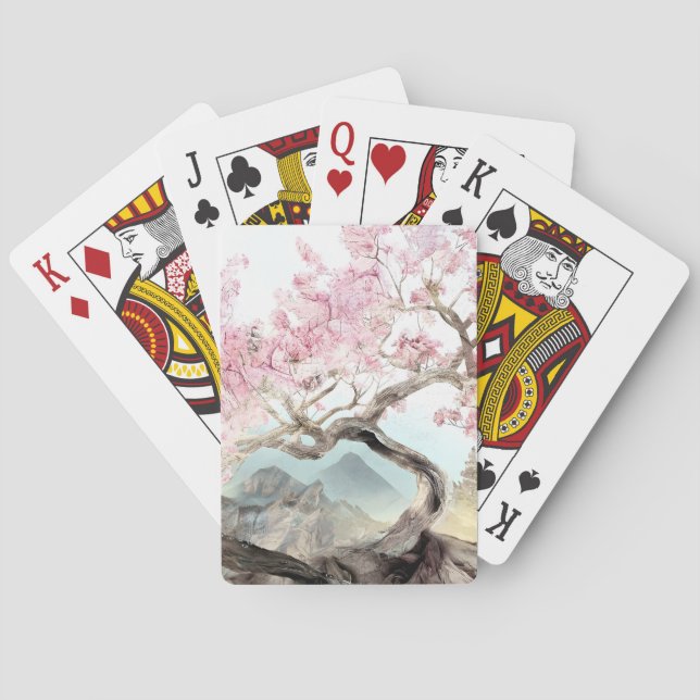 Cherry Blossom Serenade Playing Cards (Back)