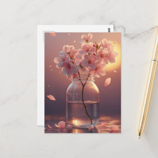 Cherry Blossom Serenity – Elegant Sakura Branch in Postcard