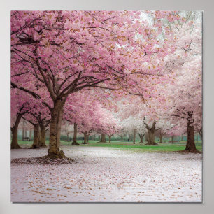 Cherry Blossom Serenity - Peaceful Spring Park Poster