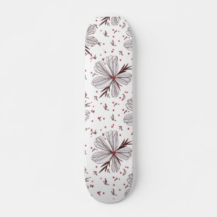 Cherry Blossom Sketch Skateboard – Brown & Brick R