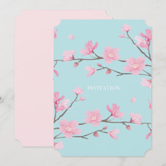 Cherry Blossom - Sky Blue Invitation