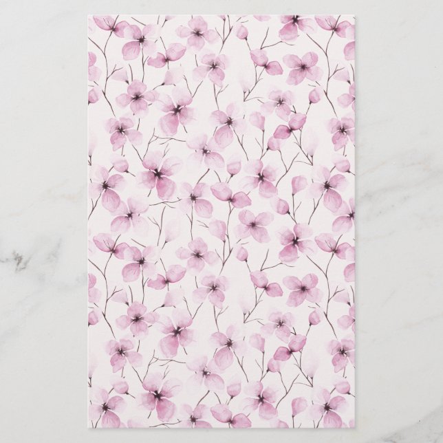 Cherry Blossom Soap Wrap Paper- Pink Background (Front)