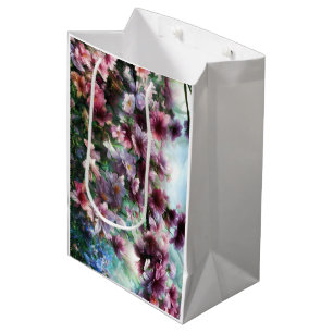 Cherry Blossom Splash flowers Medium Gift Bag