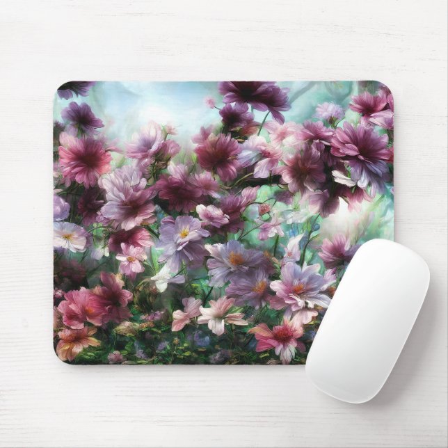 Cherry Blossom Splash Flowers Mouse Pad (With Mouse)