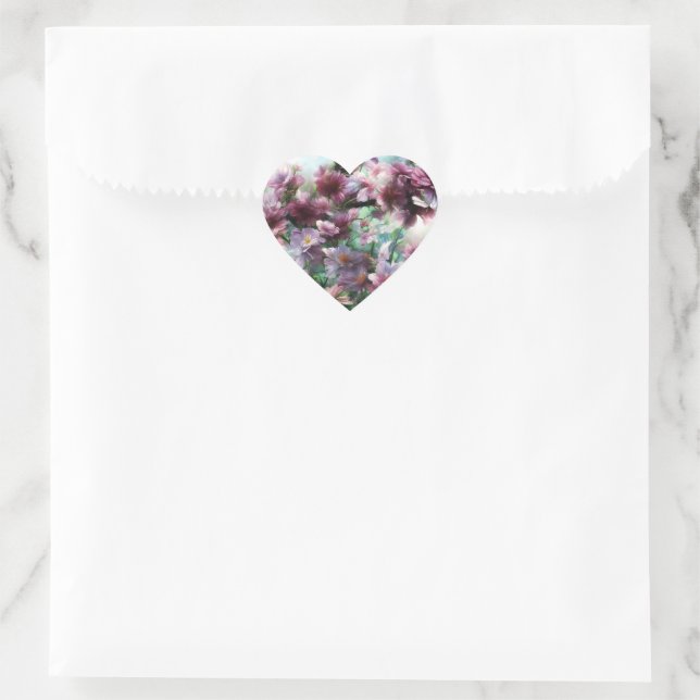 Cherry Blossom Splash Heart Sticker (Bag)