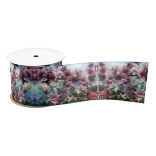 Cherry Blossom Splash Satin Ribbon