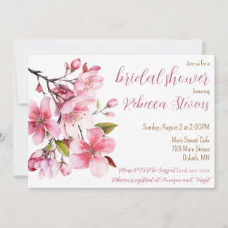 Cherry Blossom, Spring Bridal Shower Invitation