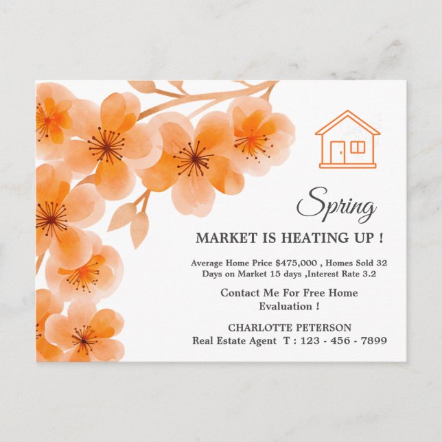 Cherry Blossom Spring Home Value Realtor Postcard (Front)