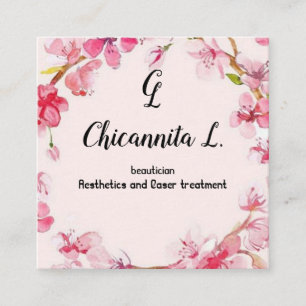 Cherry blossom Spring Sakura Japanese Square Business Card