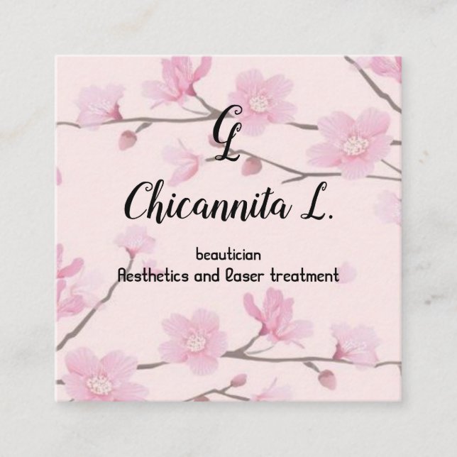 Cherry blossom Spring Sakura Japanese  Square Business Card (Front)