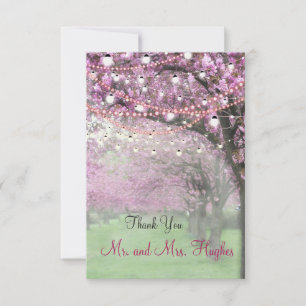 Cherry blossom spring themed wedding thank you