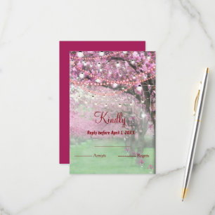 Cherry blossom spring wedding RSVP