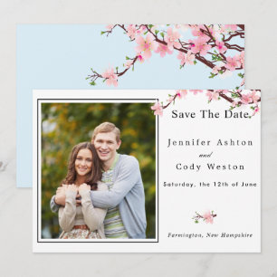 Cherry Blossom Spring Wedding Save The Date PHOTO