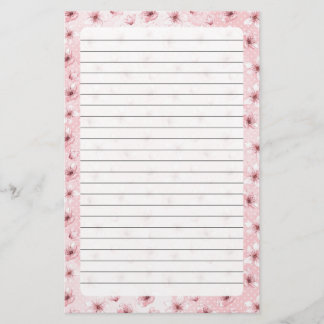 Cherry Blossom, Stationery Size: 5.5" x 8.5"