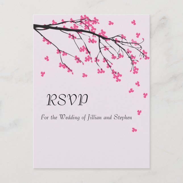 Cherry Blossom Stem - RSVP Post Card (Front)